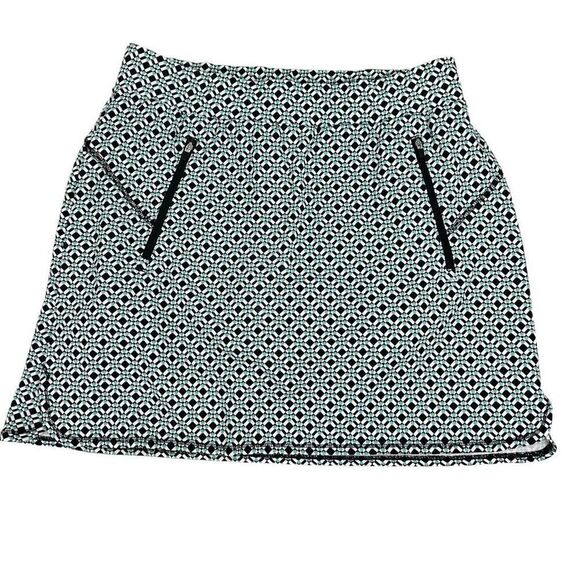 T by Talbots Everyday Stretch Diamond Geo Skort Size Medium Petite - Picture 2 of 8